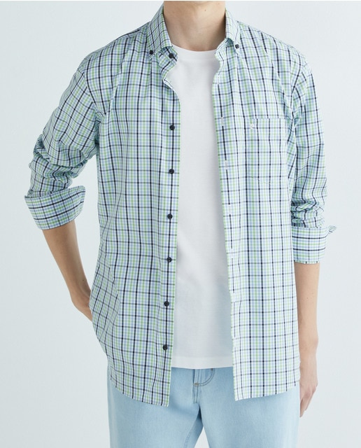 Imagen 0 de Camisa city m/l popelín cuadros de hombre