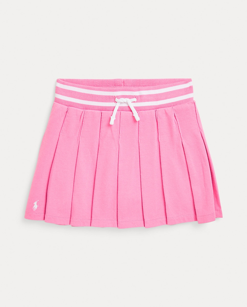 Saia-Calça com Pregas e Cintura Elástica Rosa-5