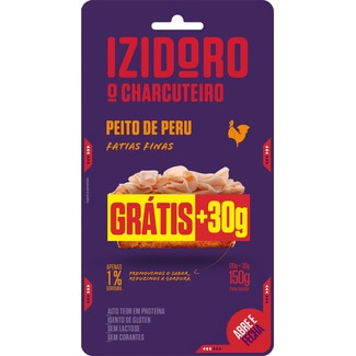 Peito de Peru Fatias Finas ( 120G + 30G OFERTA) unidade 120 g - Izidoro