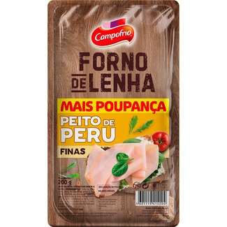 Peito de Peru Forno Lenha Fatias Finas unidade 200 g - Campofrio