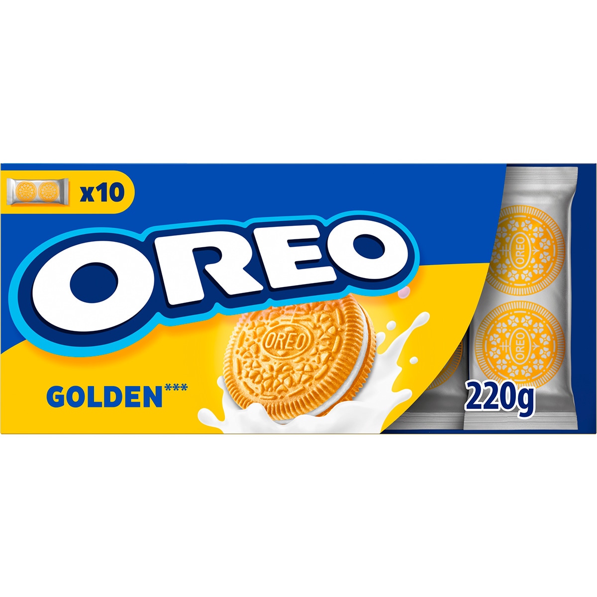 Bolachas com Recheio Golden Pack 10 unidades embalagem 22 g