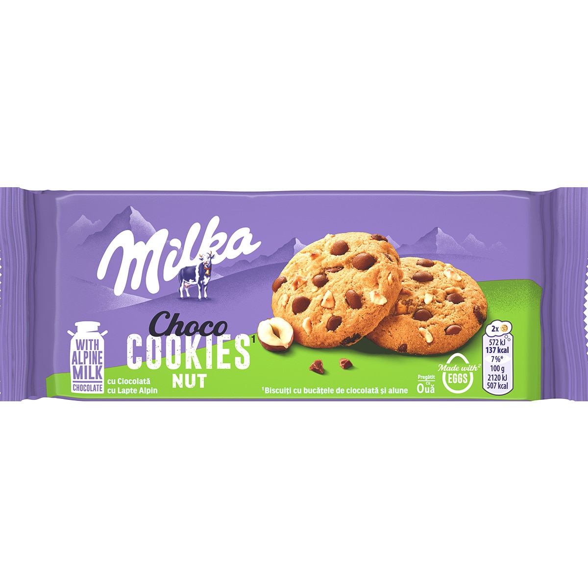 Bolachas de Chocolate e Avelã embalagem 135 g