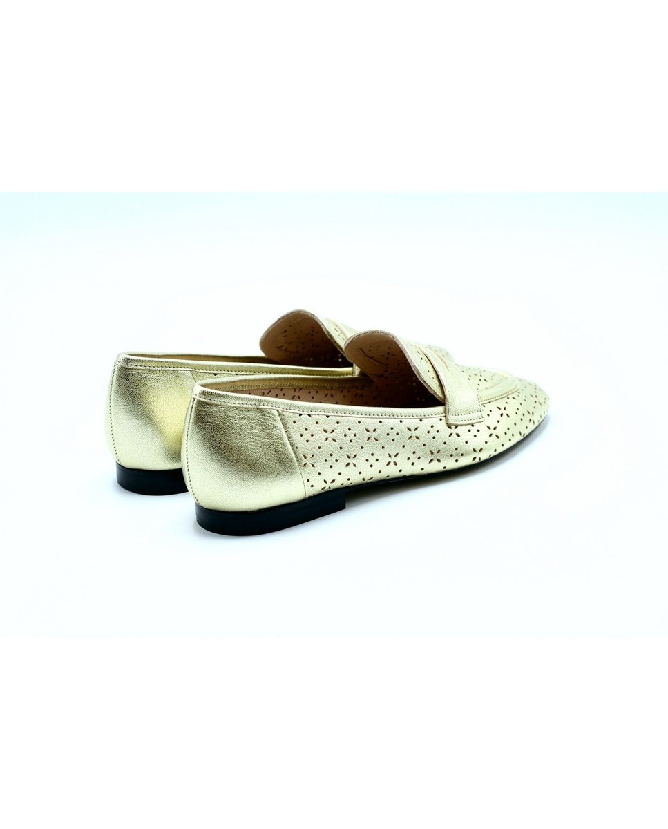 Mocasin Pele Champagne Champanhe-3
