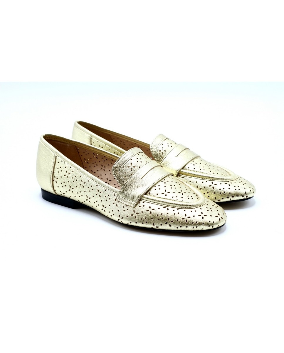 Mocasin Pele Champagne Champanhe-2