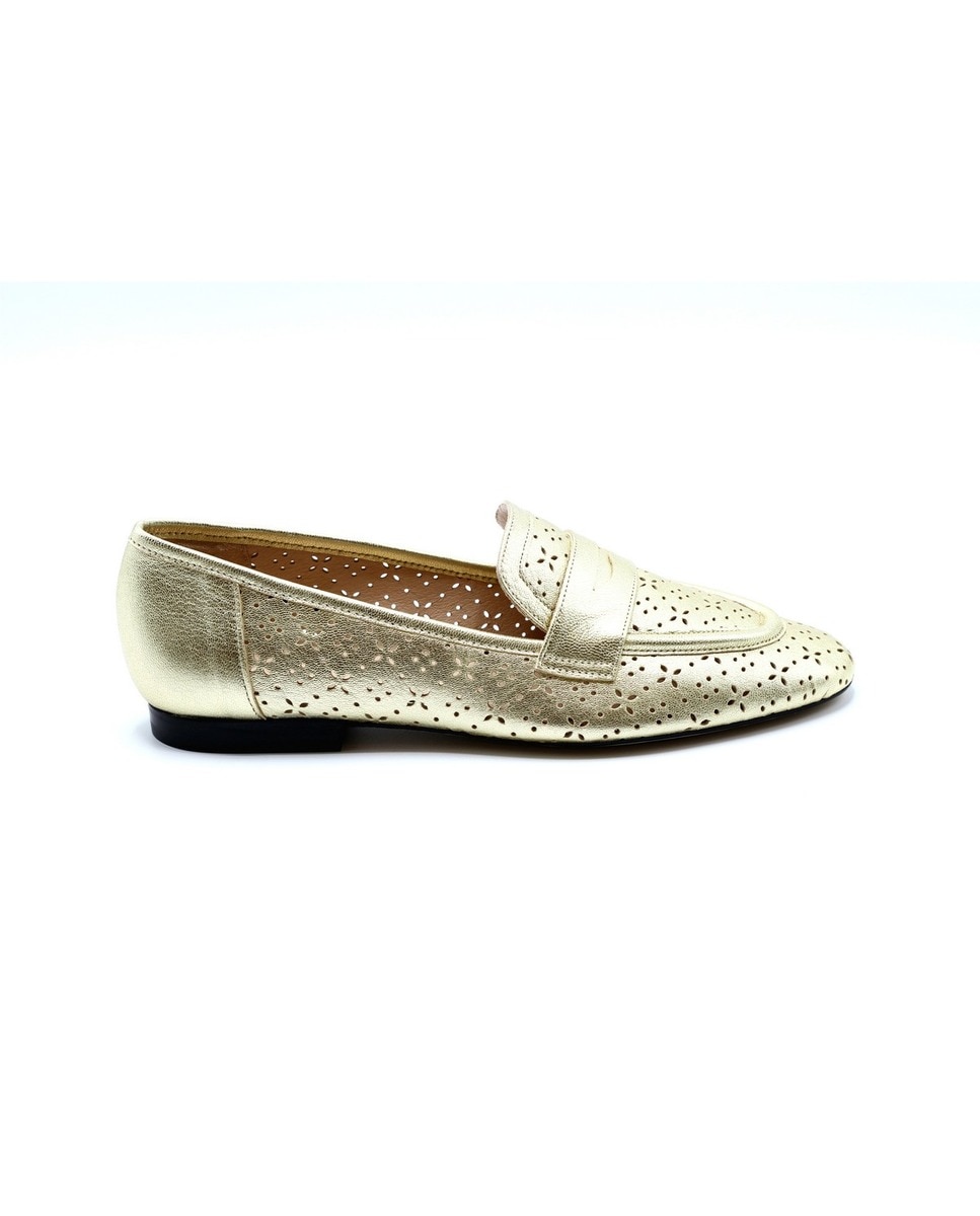 Mocasin Pele Champagne Champanhe-1