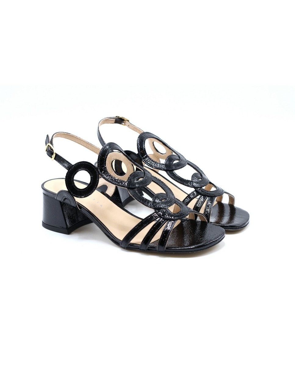 Sandália c/Fivela Preto Preto-2
