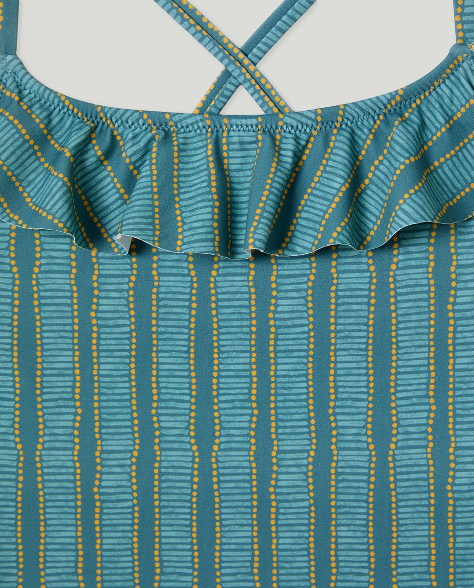 Bañador niña con estampado étnico Turquesa-3