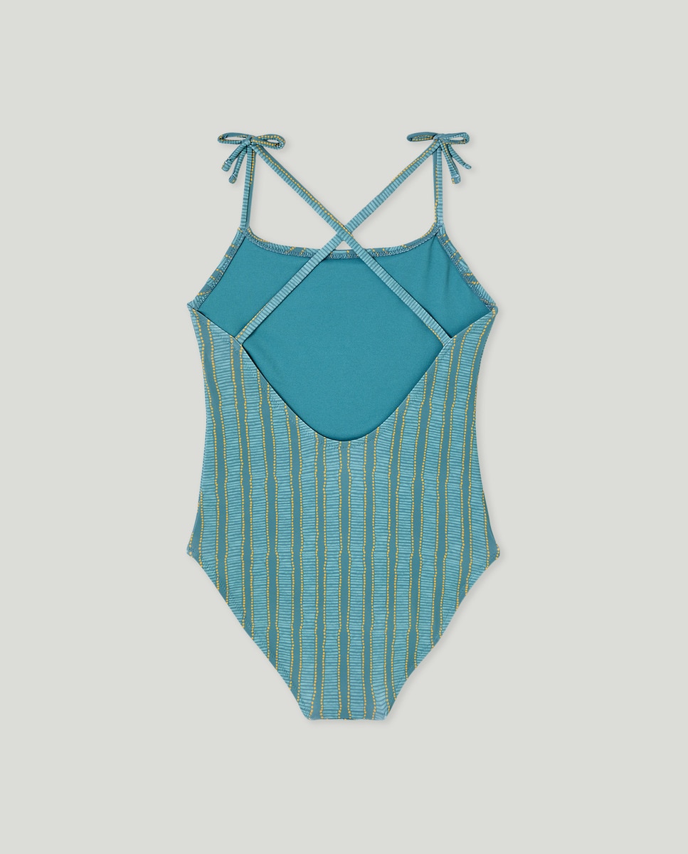 Bañador niña con estampado étnico Turquesa-2