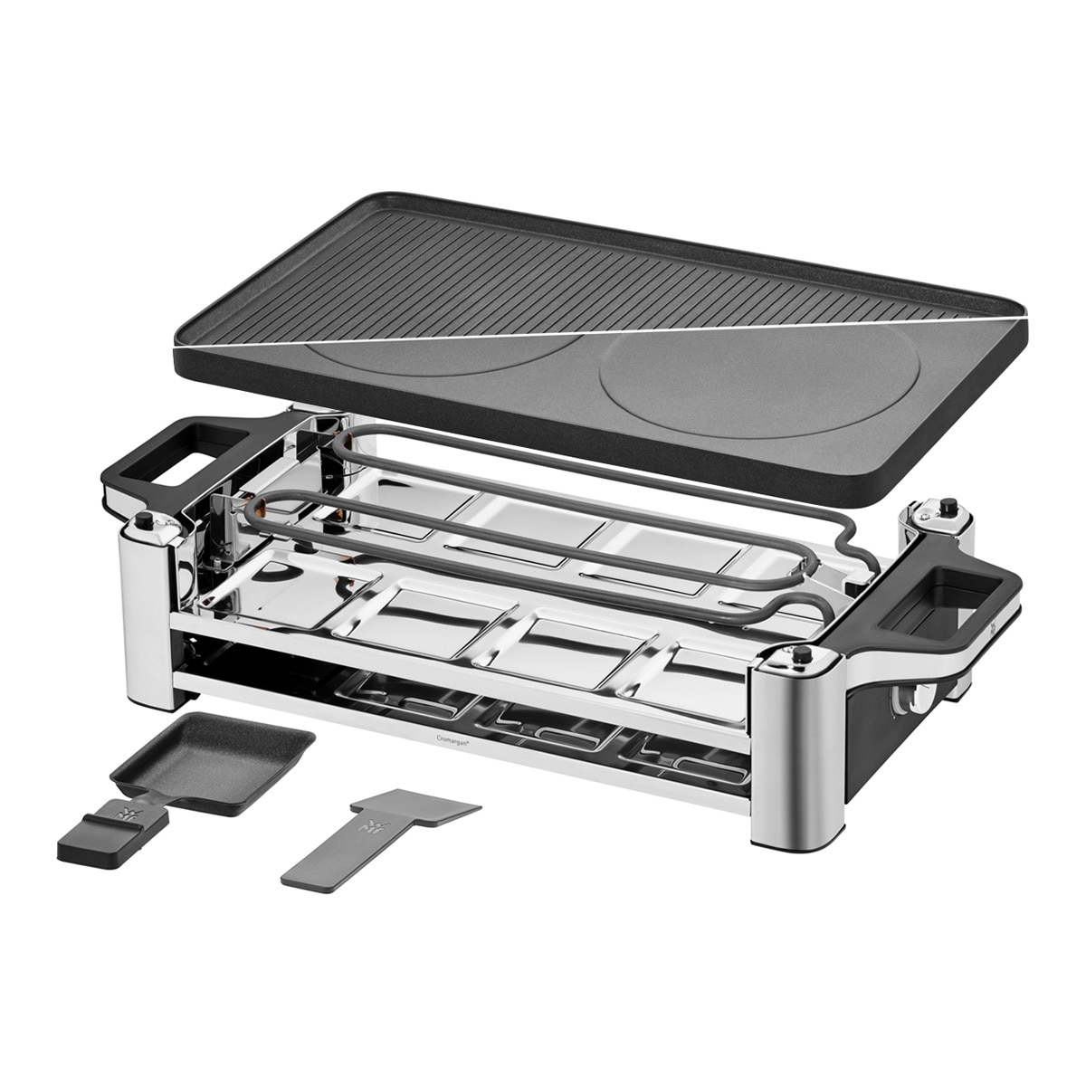 Raclette WMF Lono 3 en 1 Raclette, grill y crepera para 8 personas Negro / Gris-2