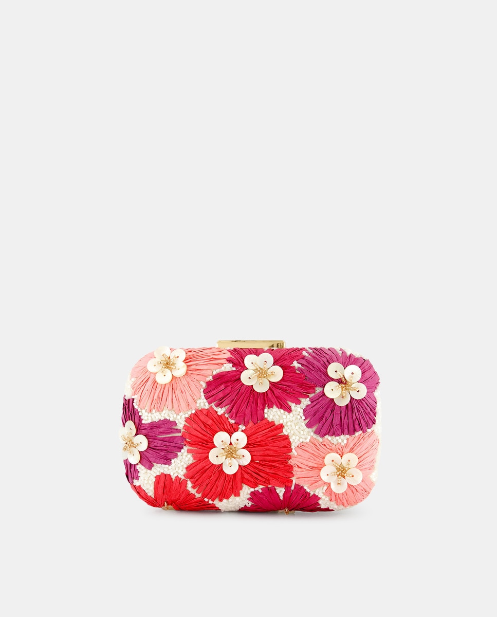 Mala de Festa com Bordado Floral Rosa-1