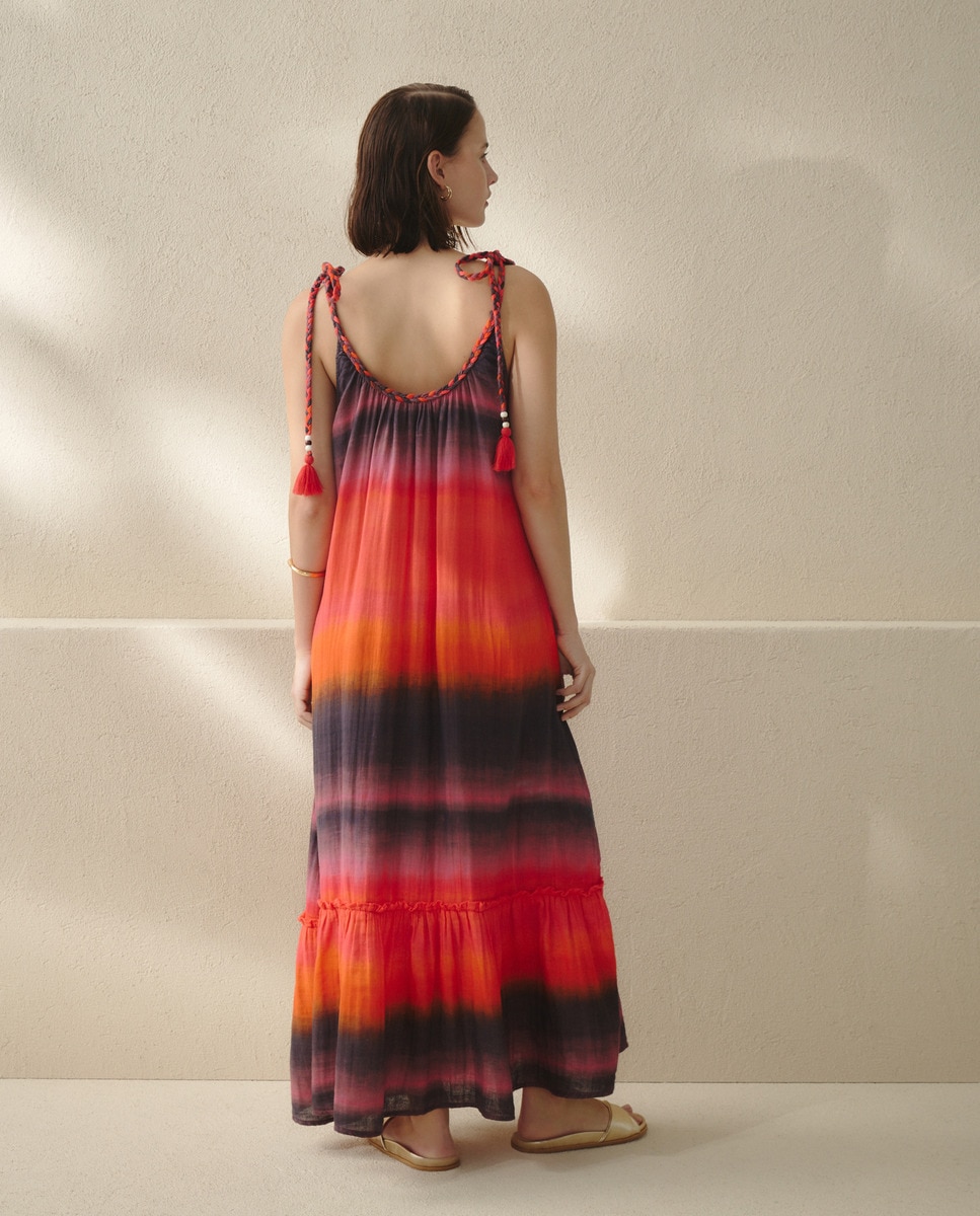 Vestido comprido com alças Multicolor-2