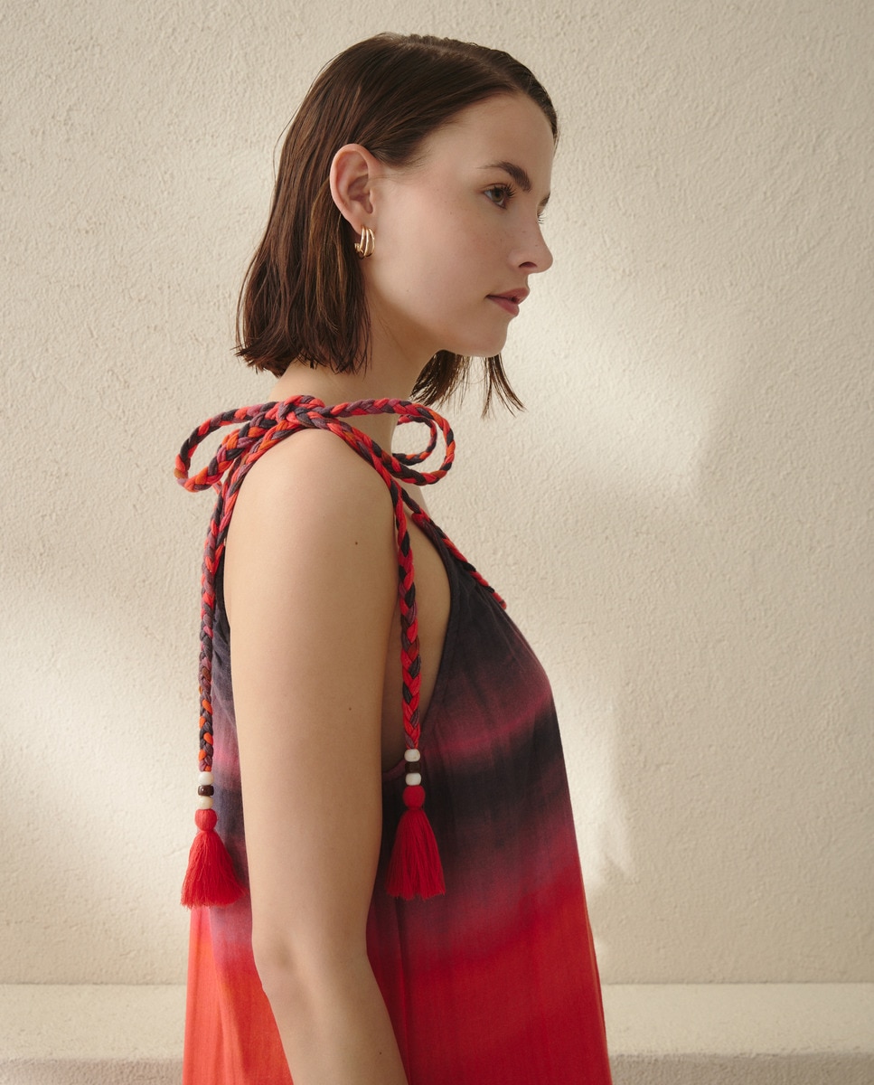 Vestido comprido com alças Multicolor-3