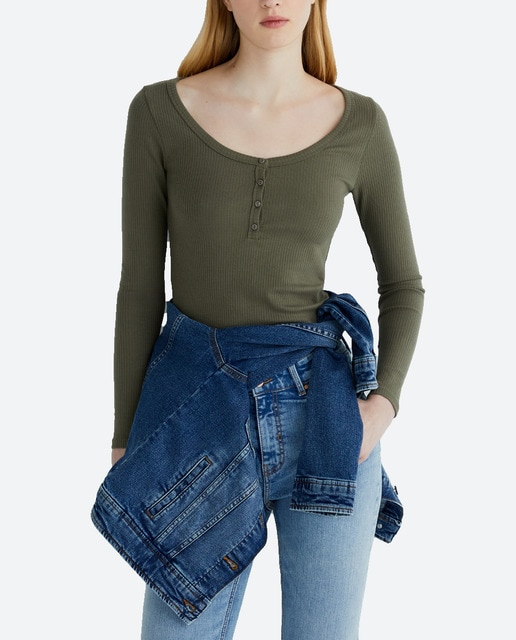 Imagen 0 de Camiseta de mujer de manga larga tipo panadera