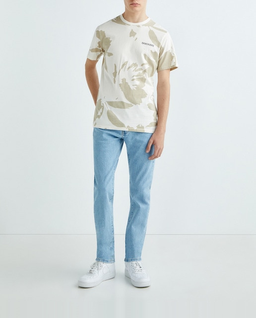 Imagen 0 de Pantalón 5 bolsillos de hombre, slim fit en tejido denim color claro