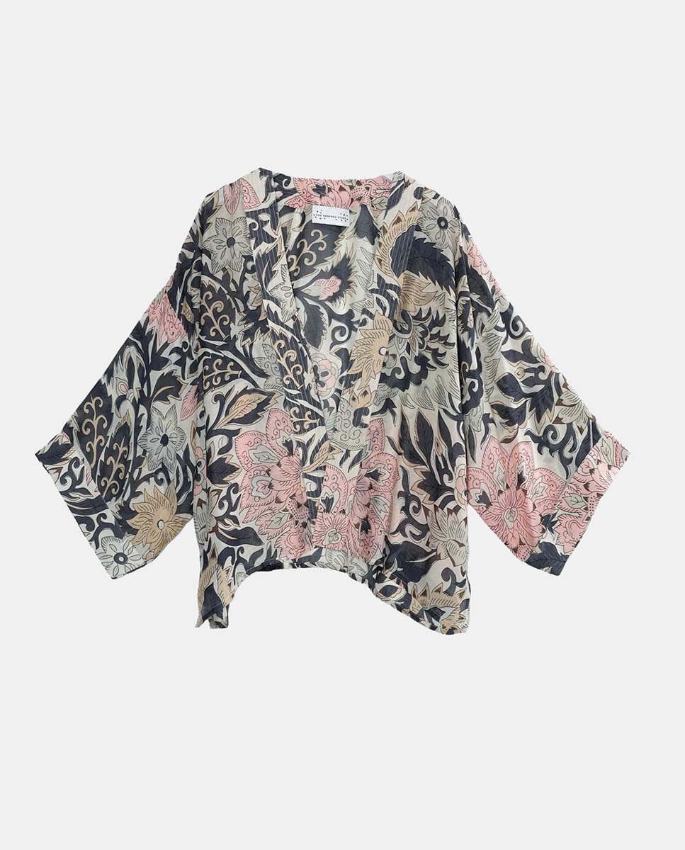 Kimono Curto Cinzento-6