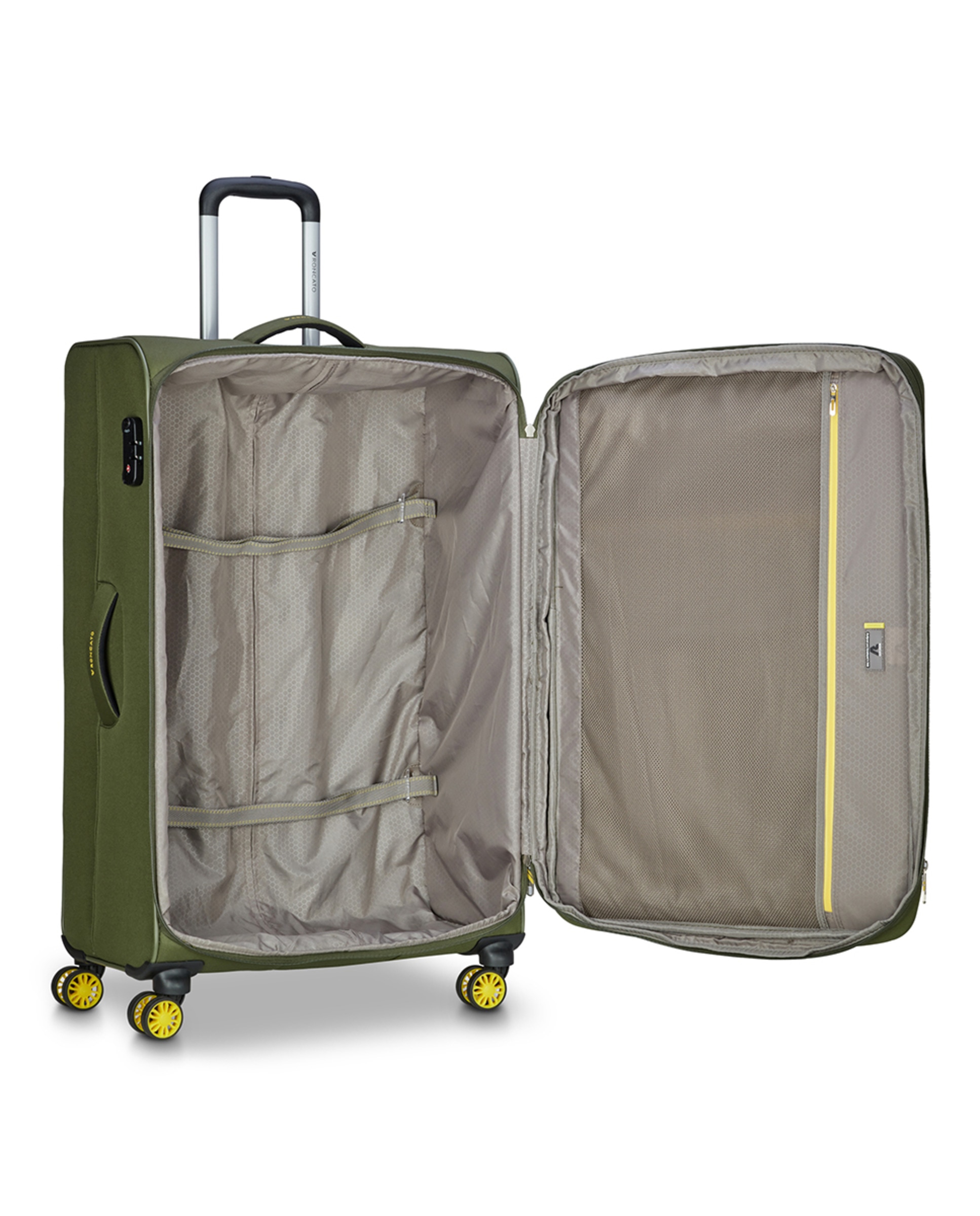 Trolley Grande Smile 2.0 DLX Flexível Expansível com Capacidade até 96 L Verde-militar-3
