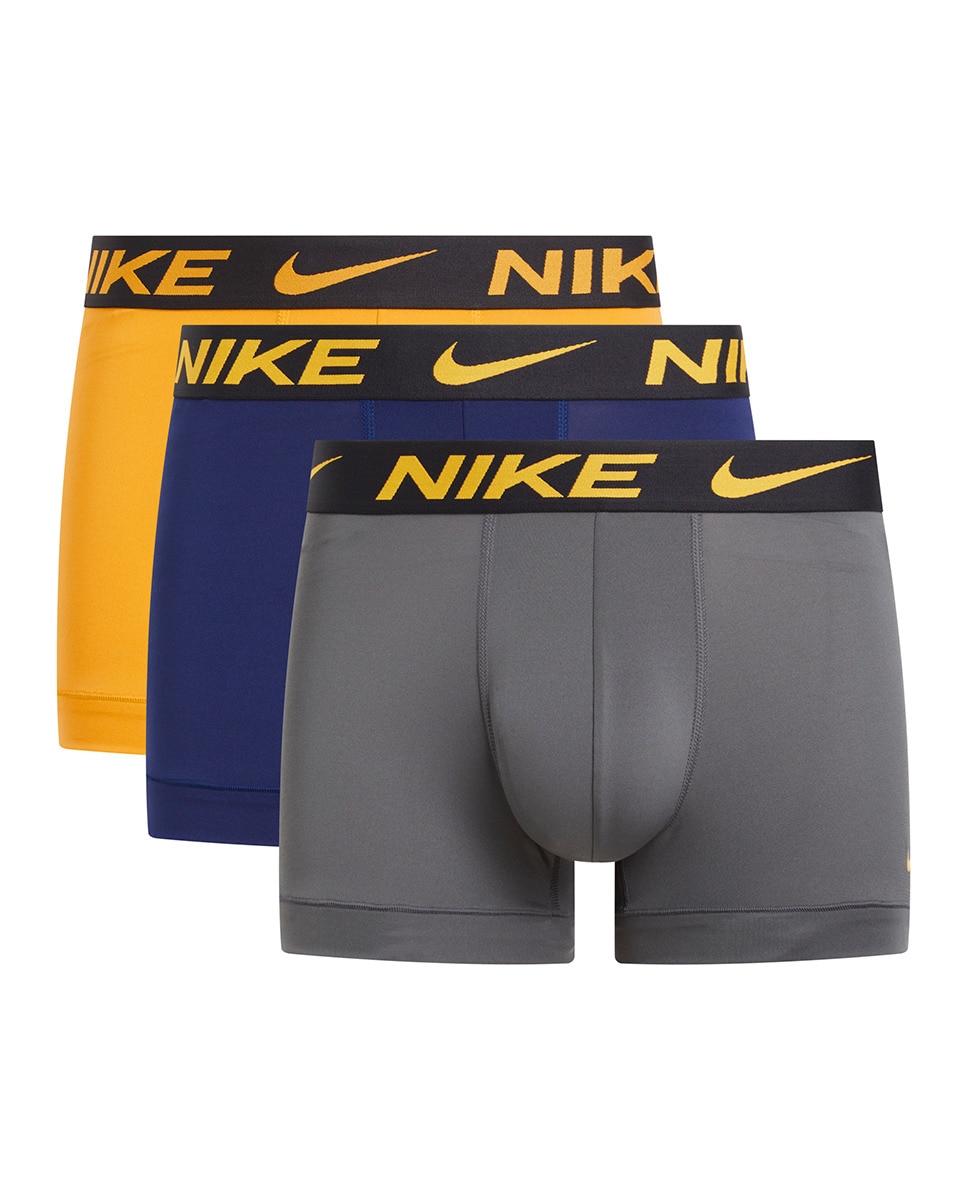 Pack de três boxers de malha pretos de homem Amarelo-1