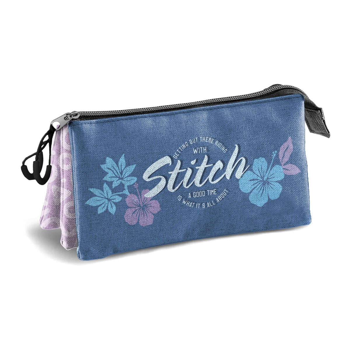 Estojo triplo Lilo e Stitch skate Disney Karactermania lilás Lilás-2