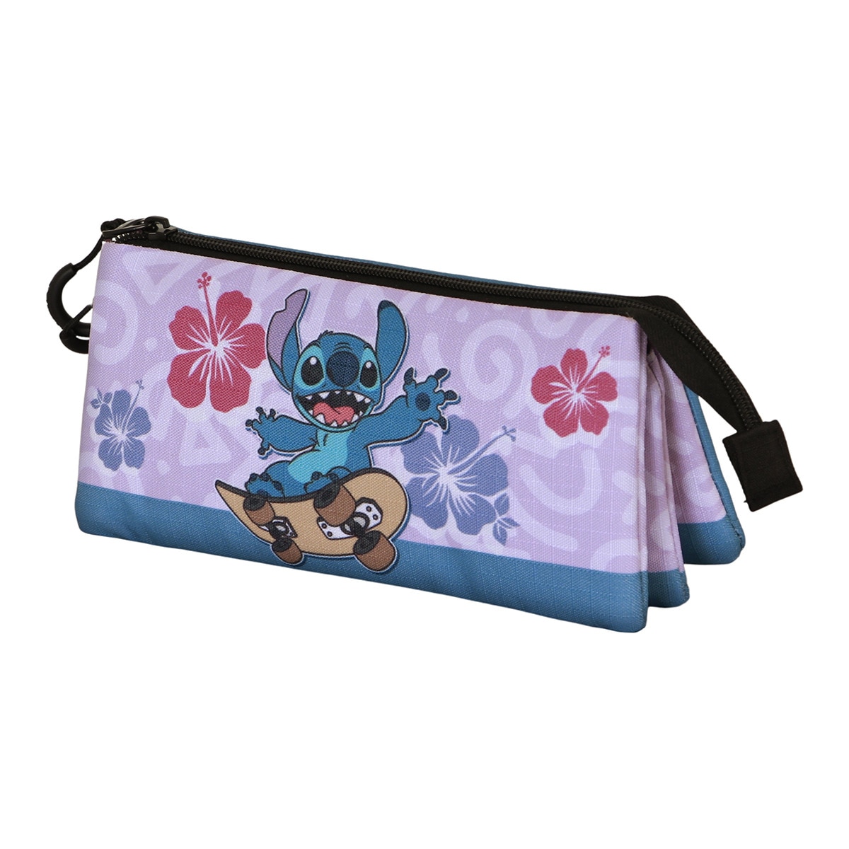 Estojo triplo Lilo e Stitch skate Disney Karactermania lilás Lilás-1
