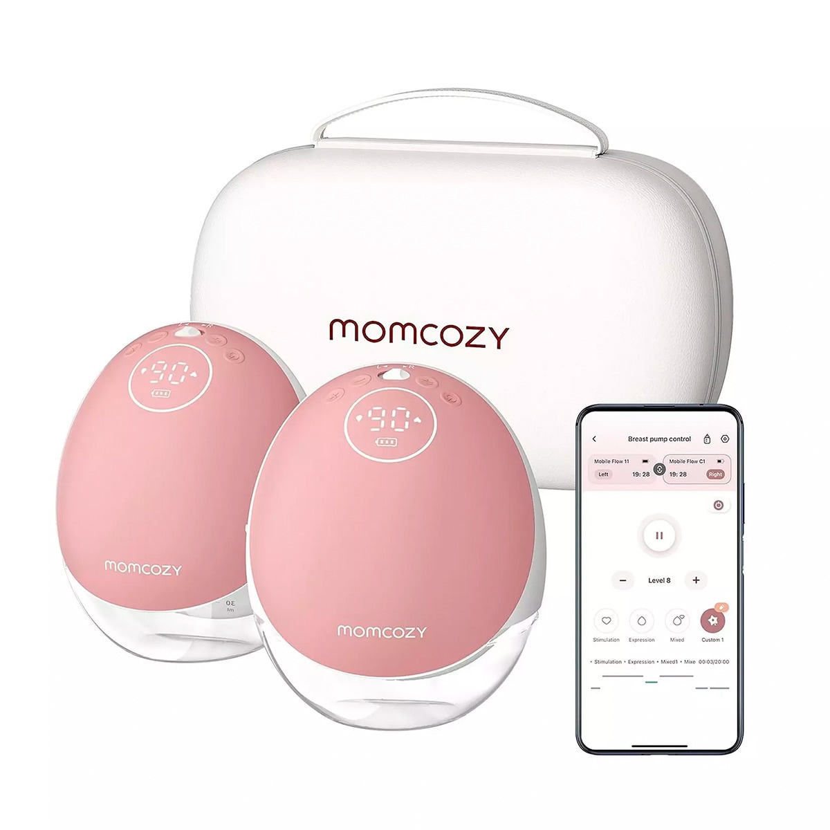 Sacaleches MOMCOZY M9 Doble control por APP Blanco-1