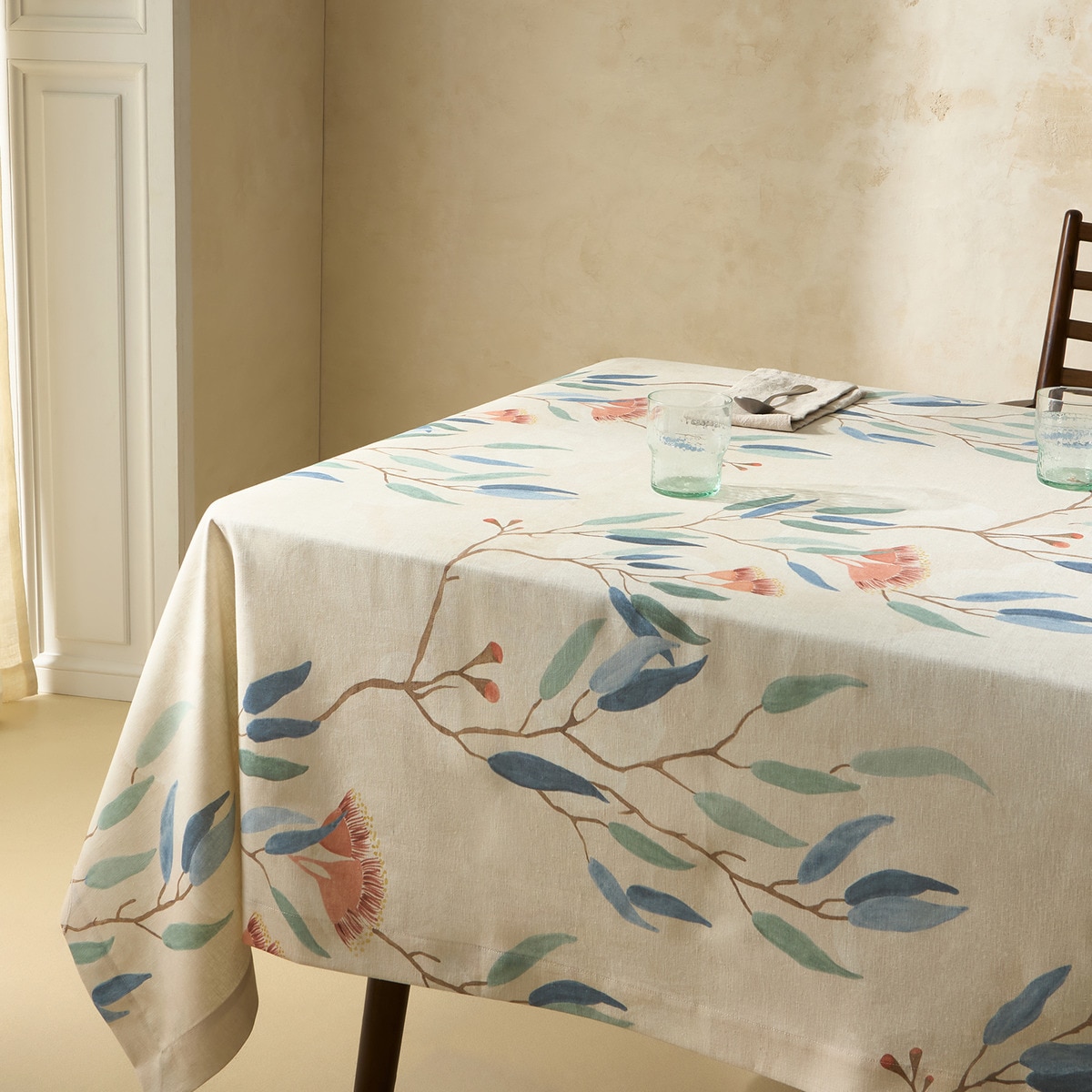 Toalha de Mesa de Linho e Algodão Eucali Multicolor-1