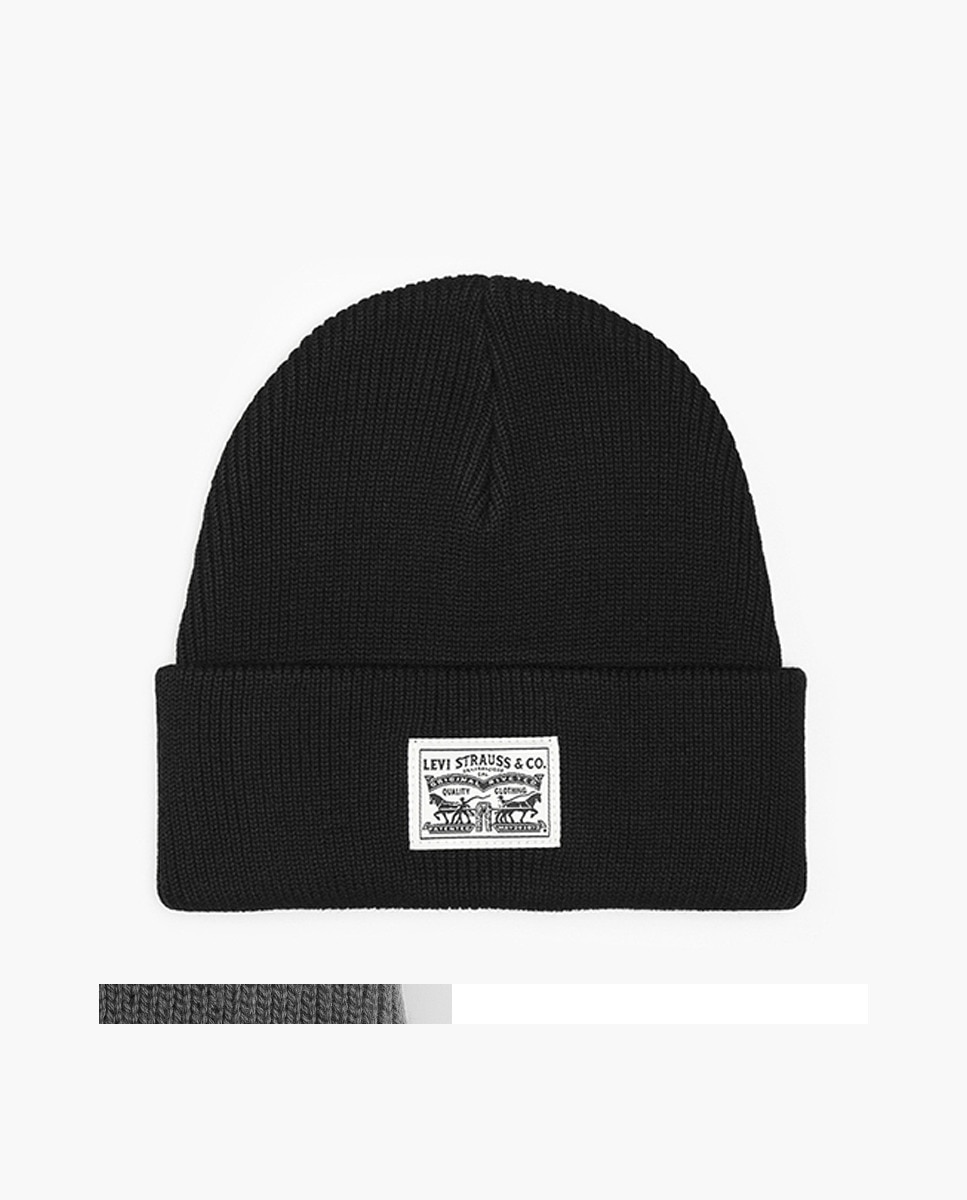Gorro de Malha com Logótipo à Frente Preto-1