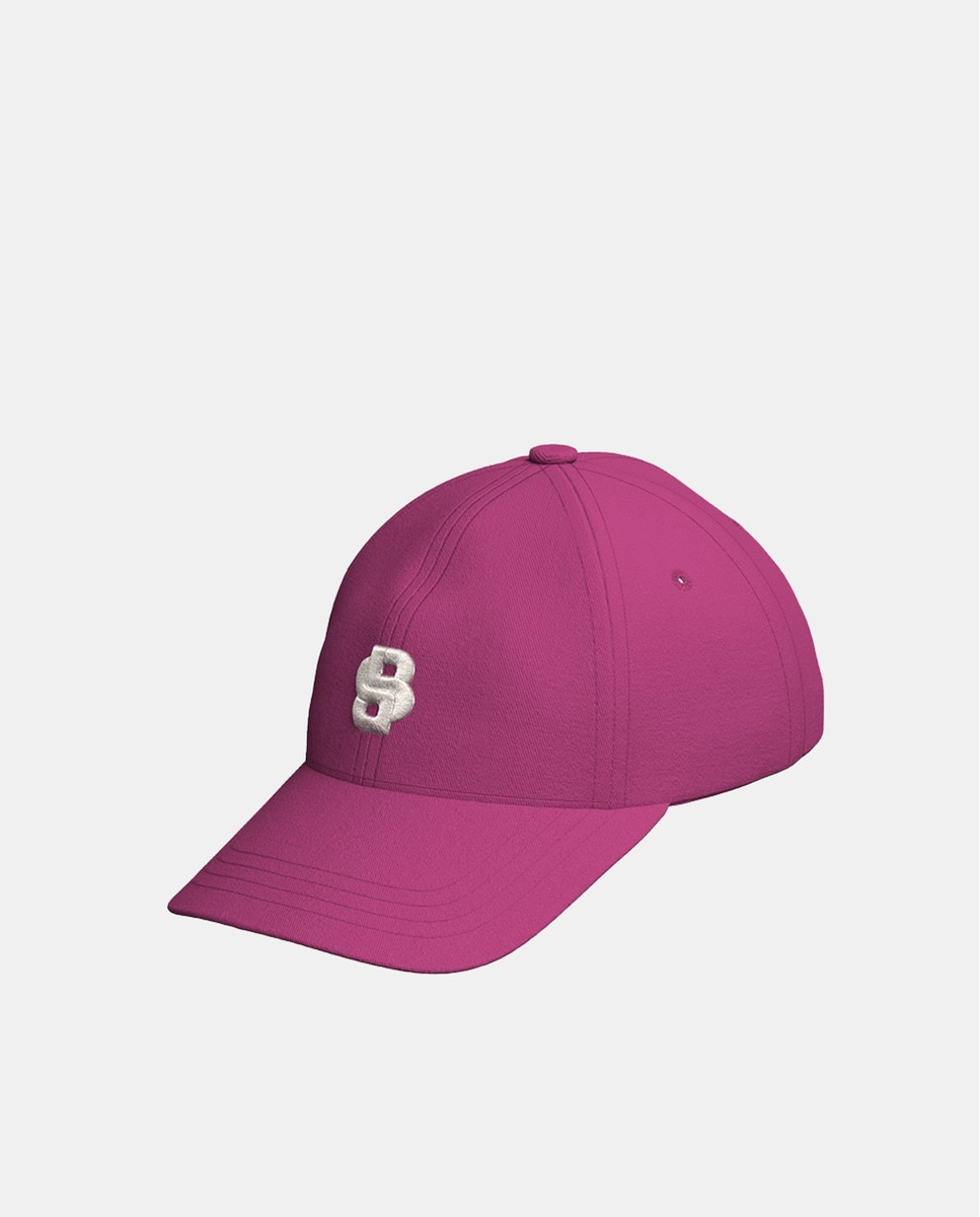 Boné de Basebol de 6 Painéis com Estampado de Monograma - Rosa Rosa-1