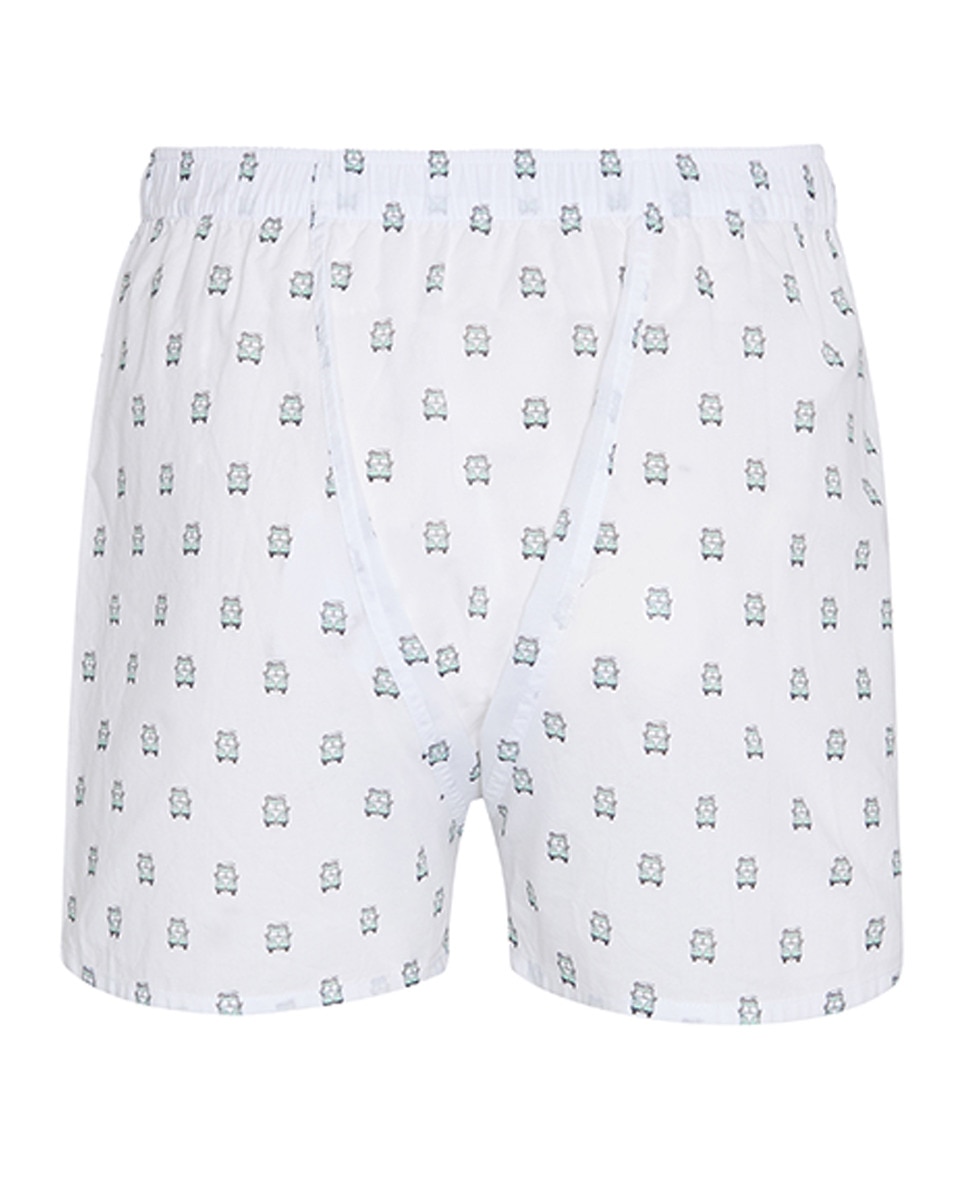 Boxers Estampados em Tecido Branco-2