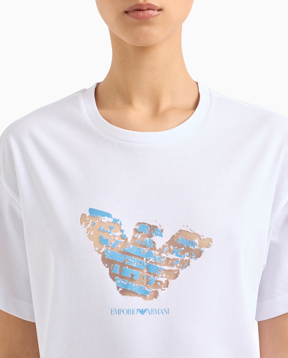 T-shirt Regular Fit com Logótipo Translúcido Branco-3