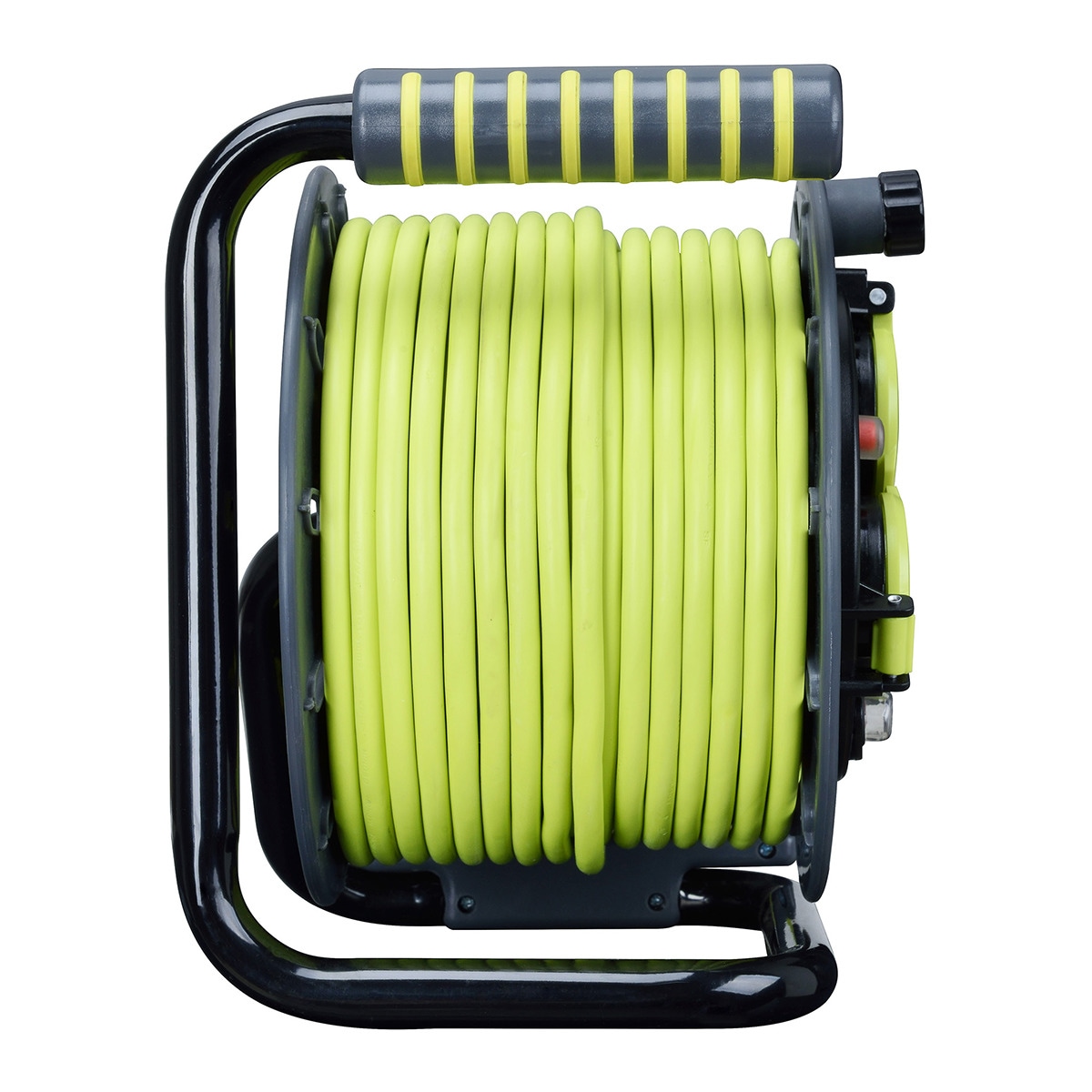 Enrollacables 3 Enchufes Tapa IP44 25m Verde-6