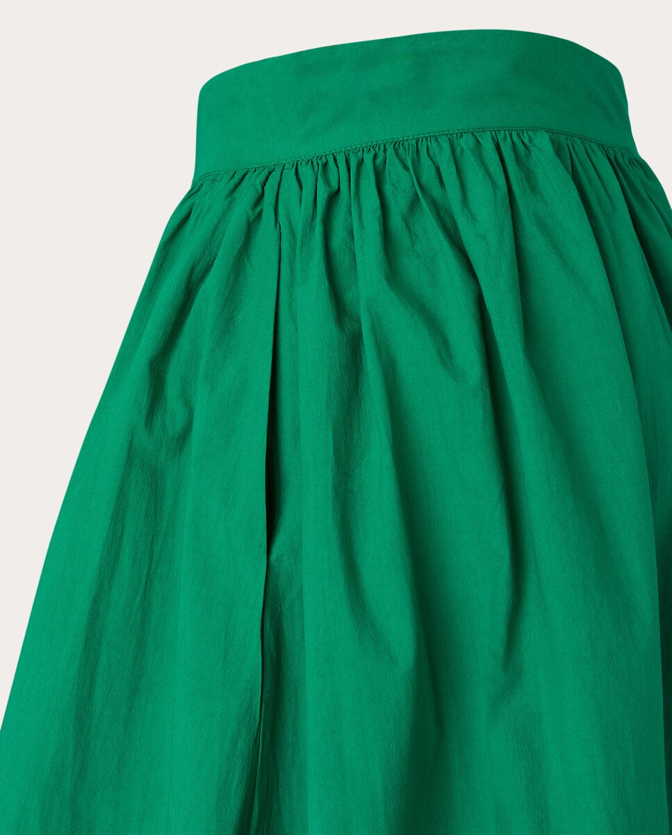 Saia Midi Mona de Algodão Verde-4