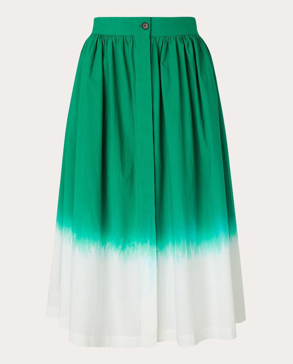 Saia Midi Mona de Algodão Verde-1