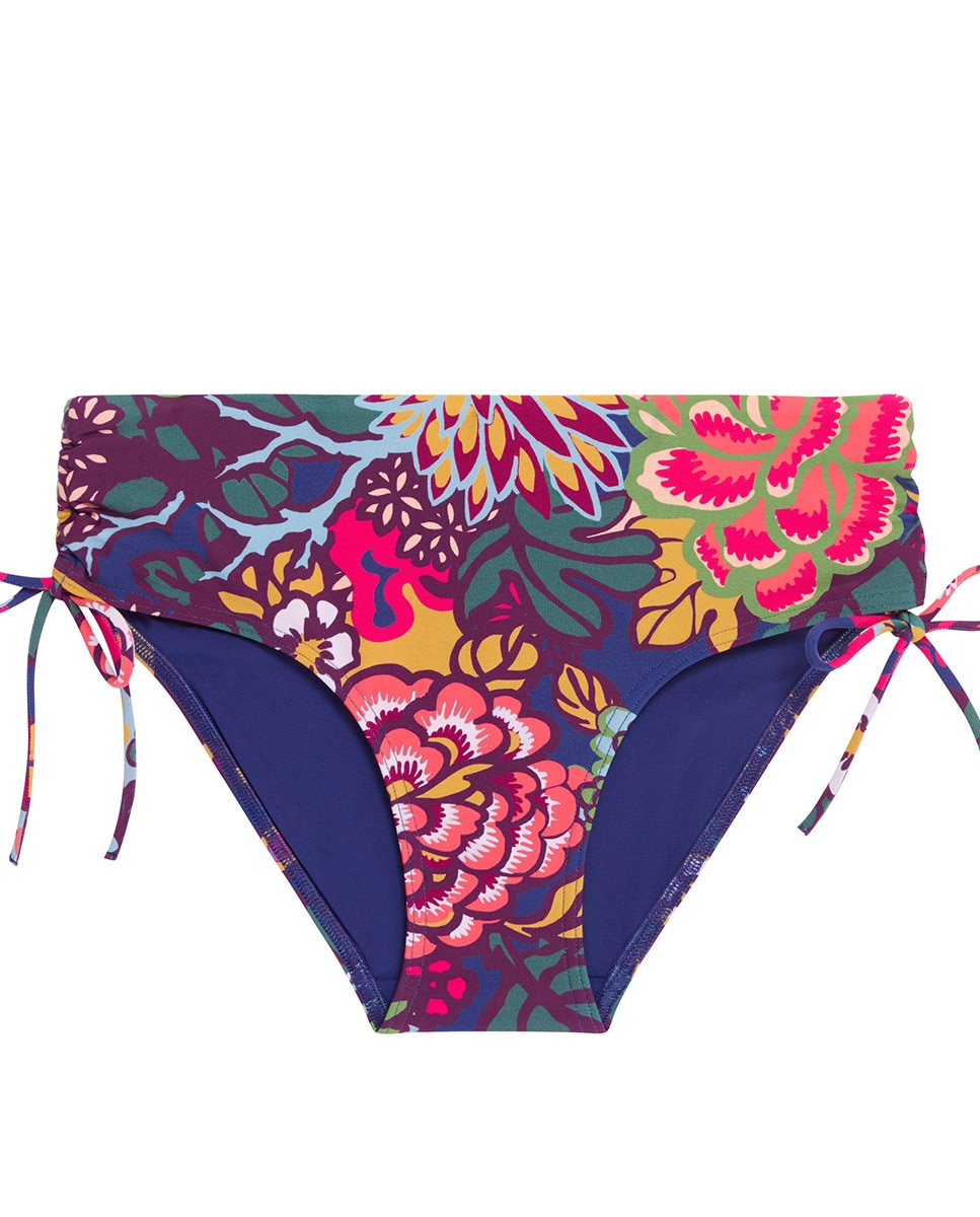 Cueca de Biquíni com Cintura Subida Multicolor-4