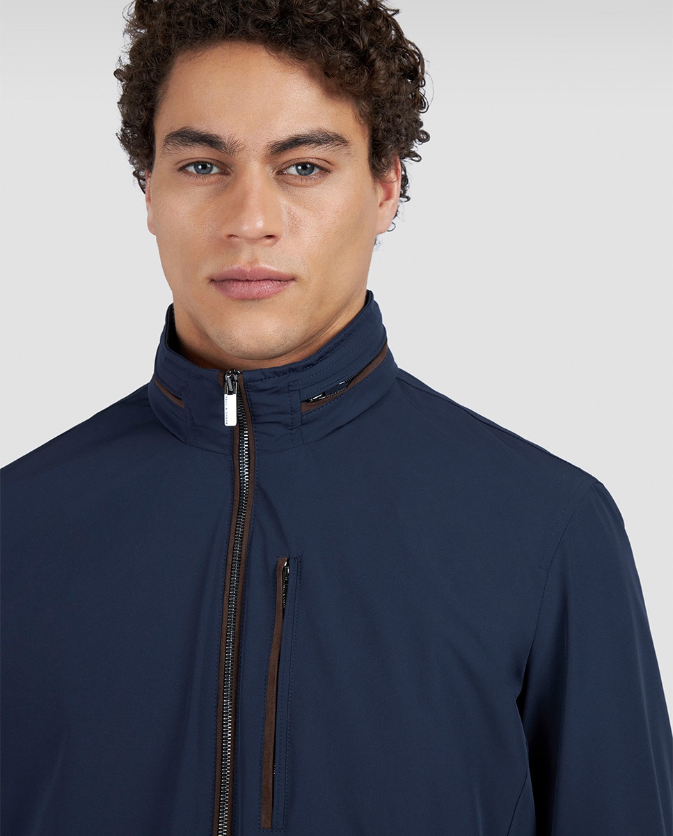 Blusão Regular com Bolsos Vivos Azul-marinho-4