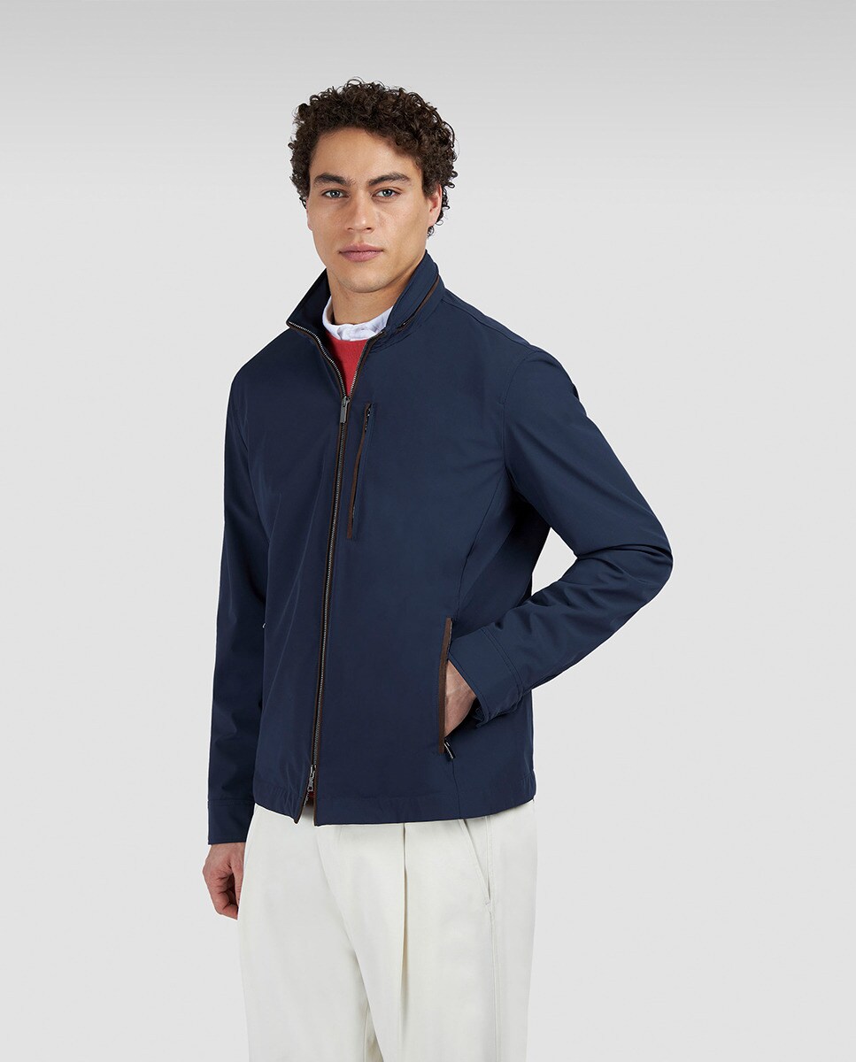 Blusão Regular com Bolsos Vivos Azul-marinho-1