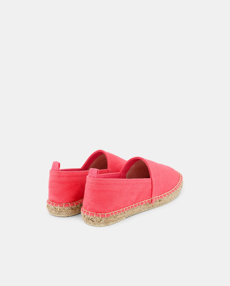 Alpargata infantil efecto lavado con tirador Rosa-3