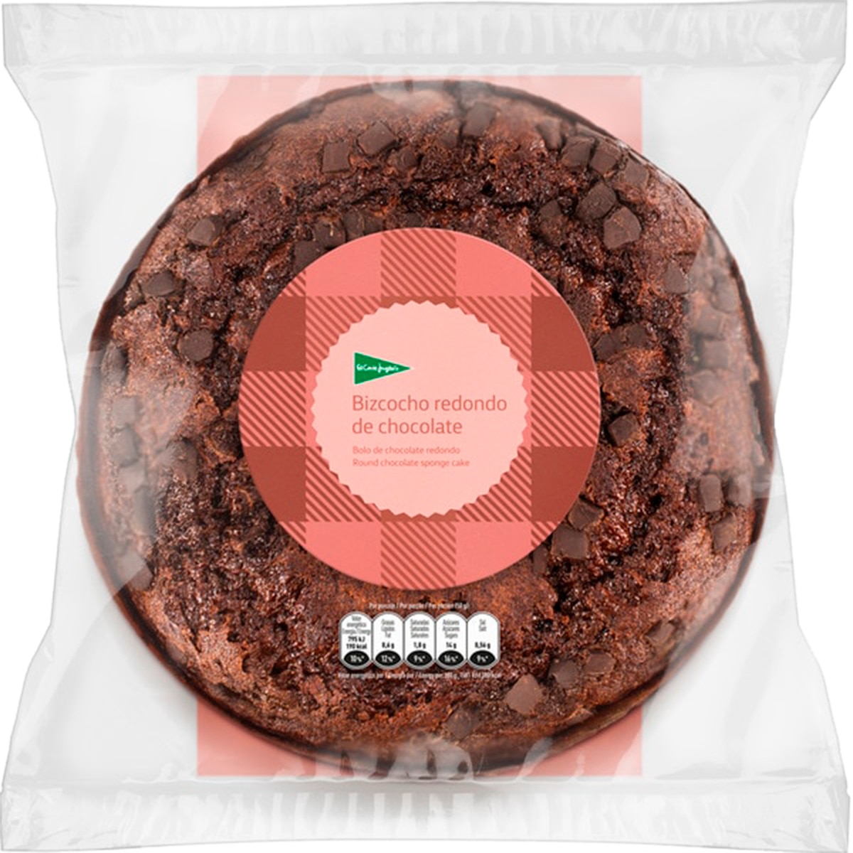 Bolo de Chocolate Redondo embalagem 450 g