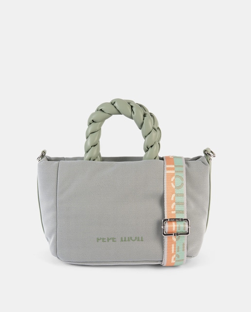 Imagem 0 de Mala de Tecido com Alça de Ombro Dupla Entrançada com Dois Cabos