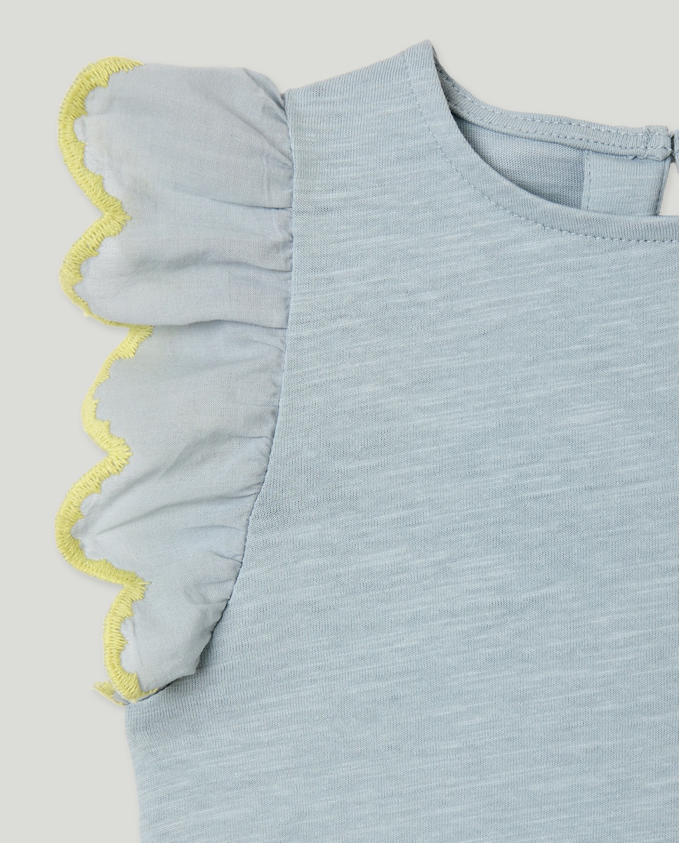 Camiseta bebé niña contrastes Azul claro-3
