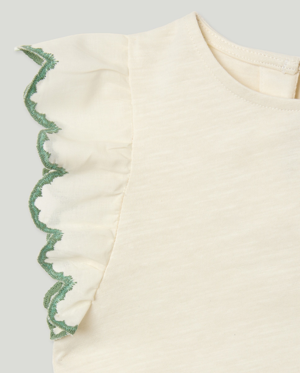 Camiseta bebé niña contrastes Crema-3