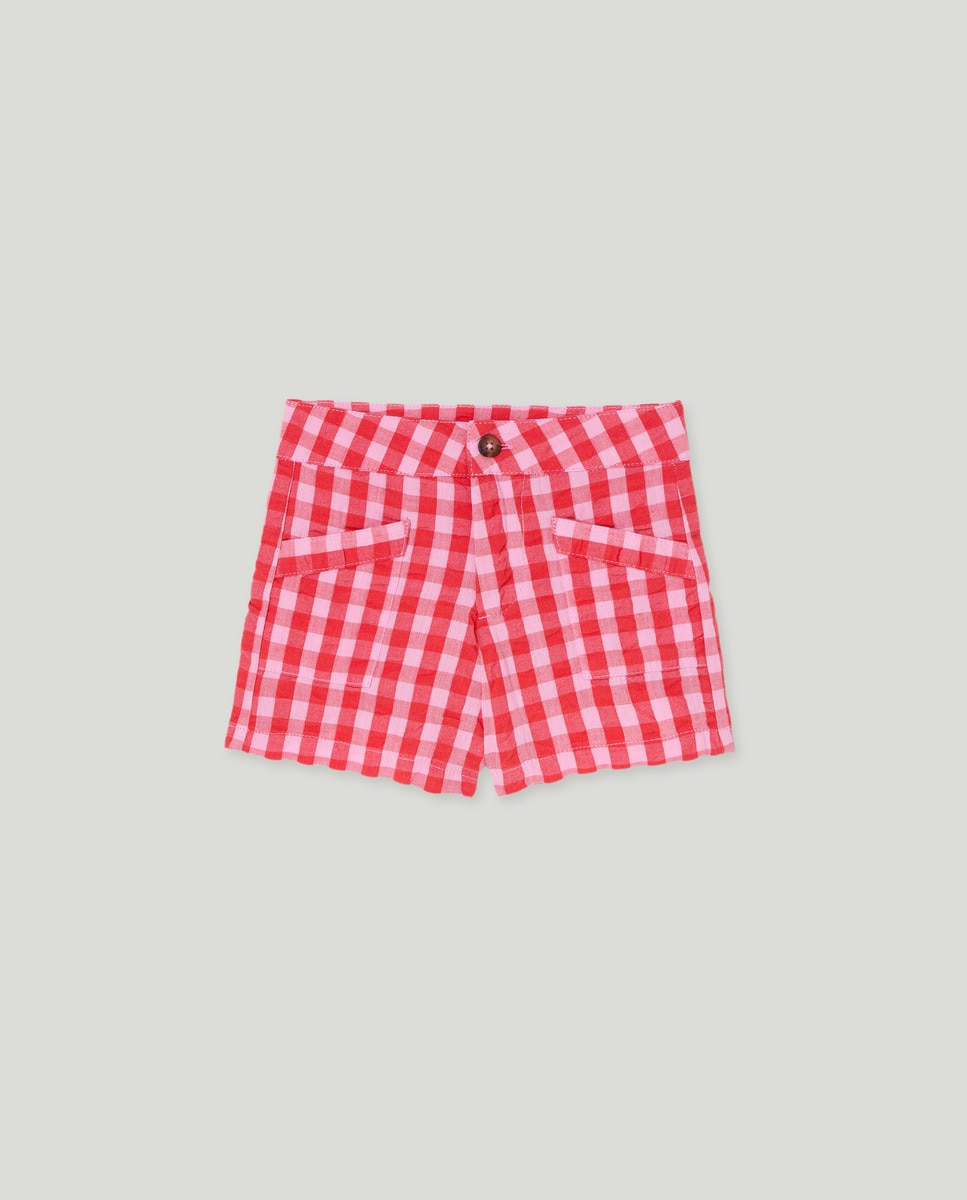 Short bebé niña seersucker Fucsia-1