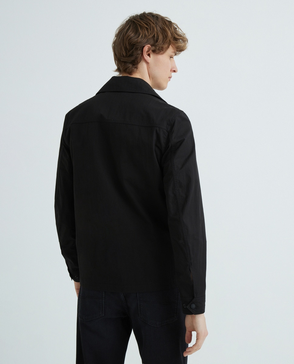 Sobrecamisa com Fecho de Correr e Logótipo na Manga Preto-3
