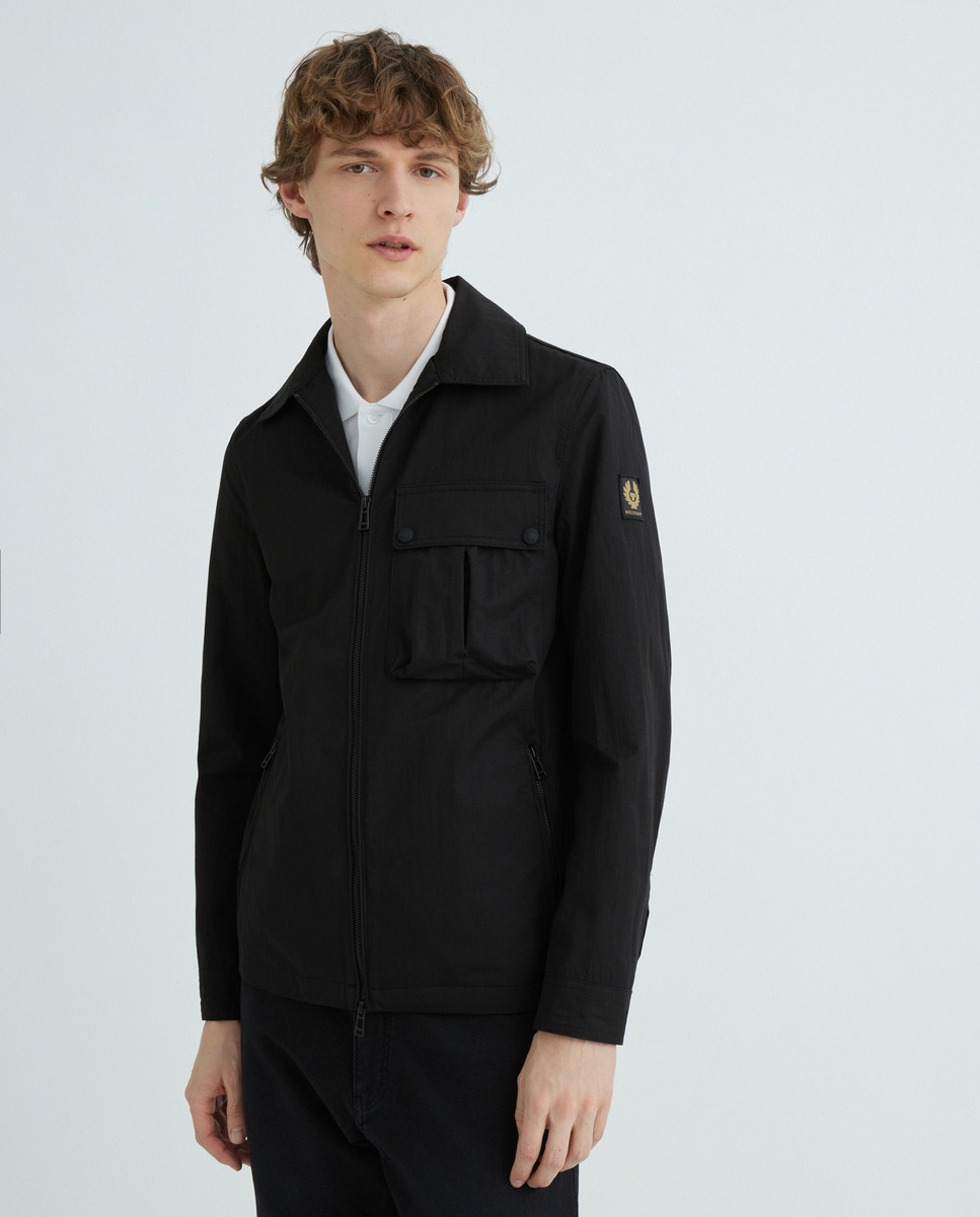 Sobrecamisa com Fecho de Correr e Logótipo na Manga Preto-1