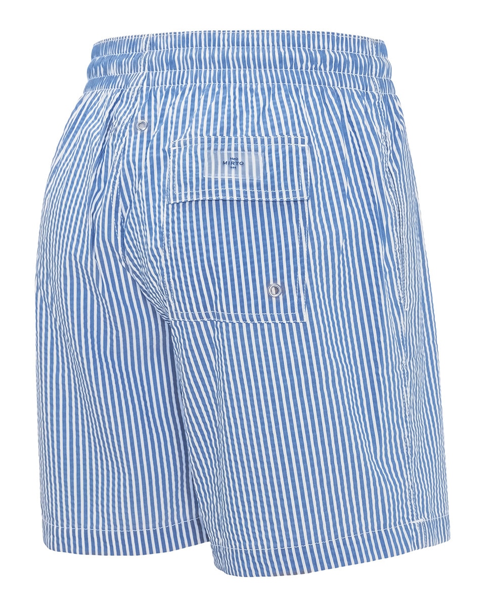 Calções de Banho em Seersucker Azul-índigo-5