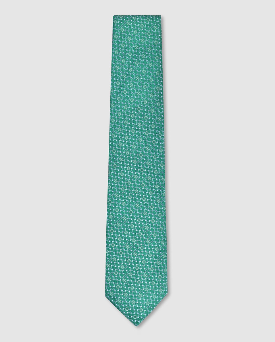 Gravata de Seda Jacquard Verde-1