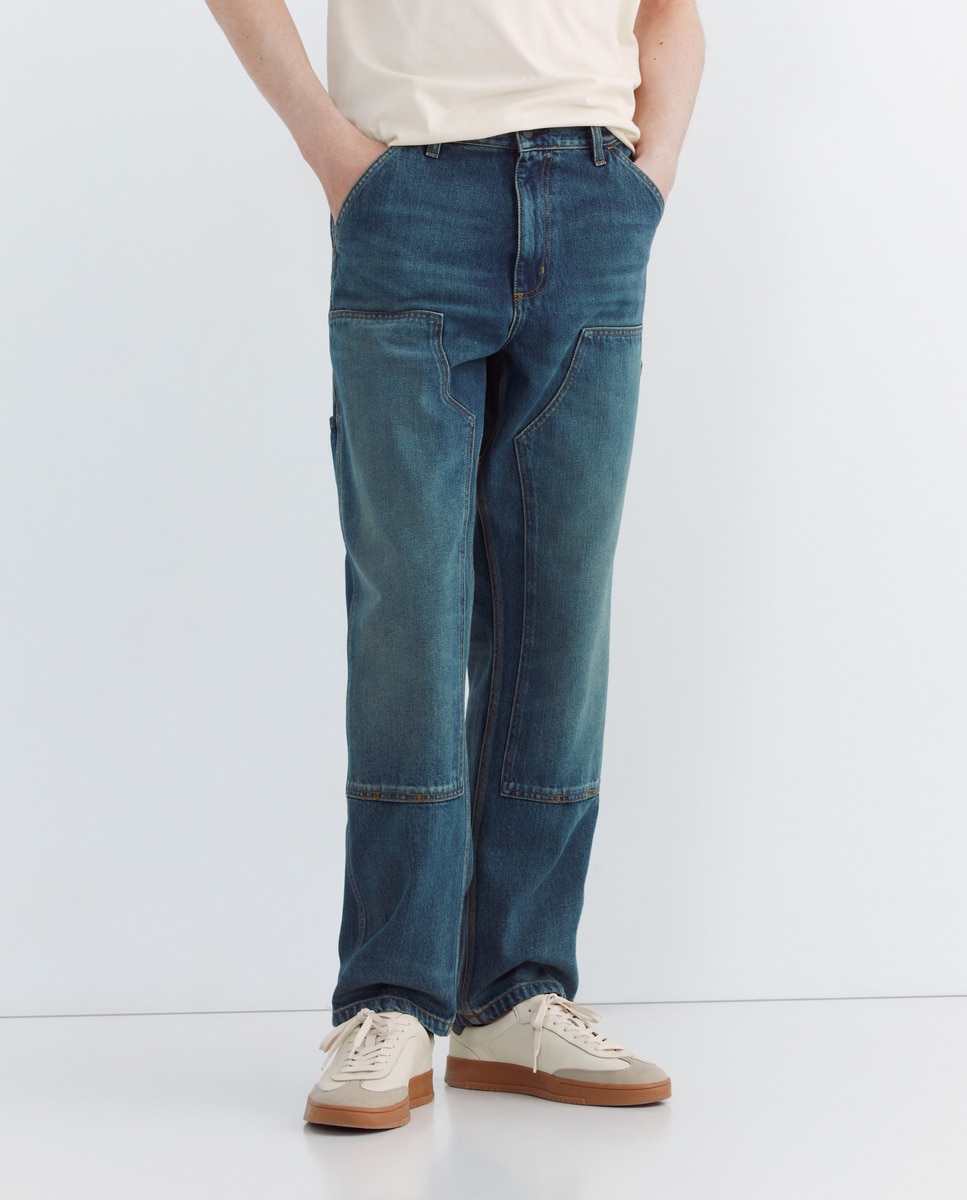 Calças Double Knee Pant Azul-2