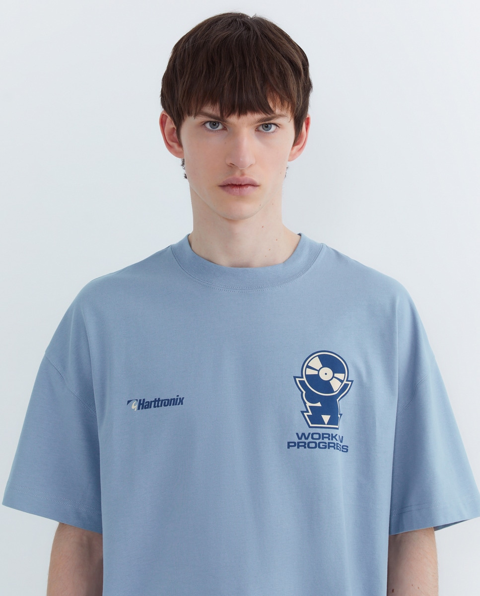 T-shirt Harttronix de Manga Curta Azul-1