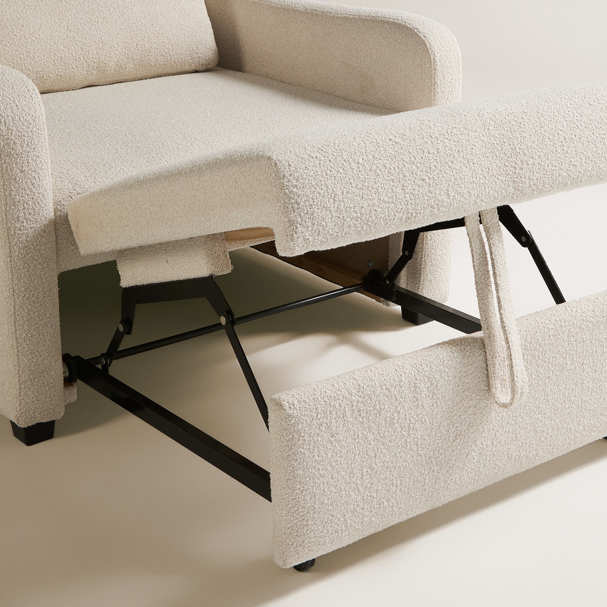 Cadeira-Cama com Tecido Bouclé Londres Creme-9