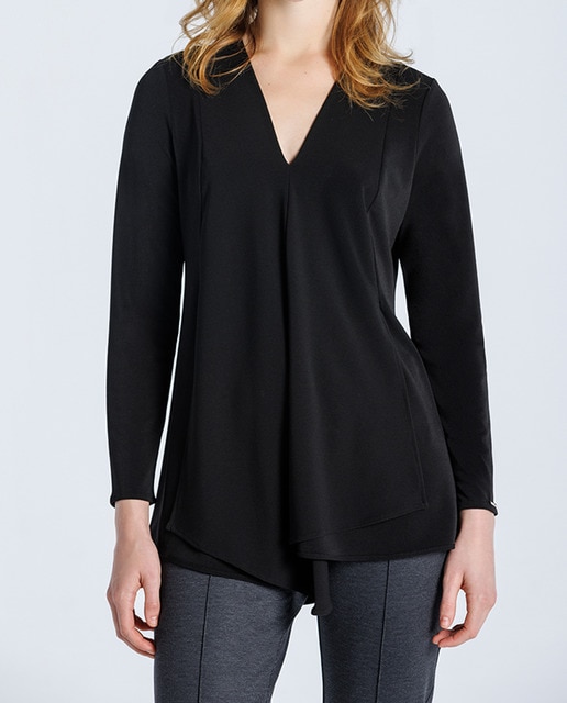 Imagen 0 de Blusón de mujer manga larga y cuello pico