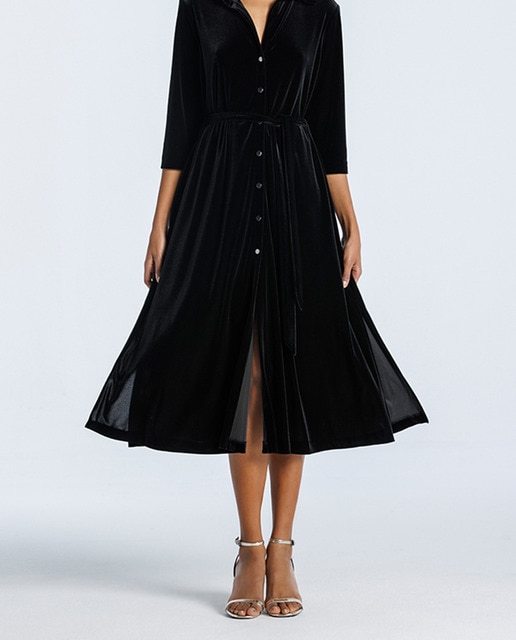 Imagen 0 de Vestido terciopelo con manga codo